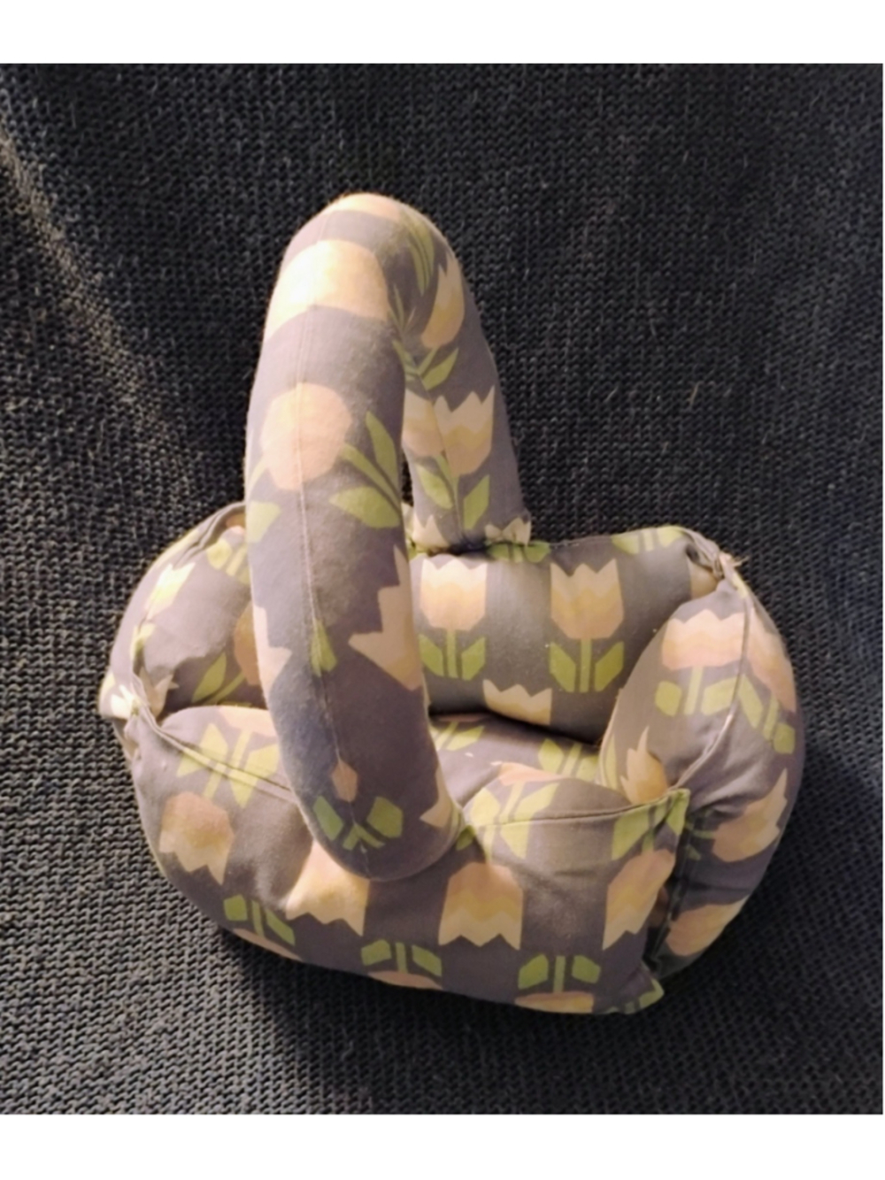 handcrafted stuffed cloth Easter Basket Tulip Print Fabric